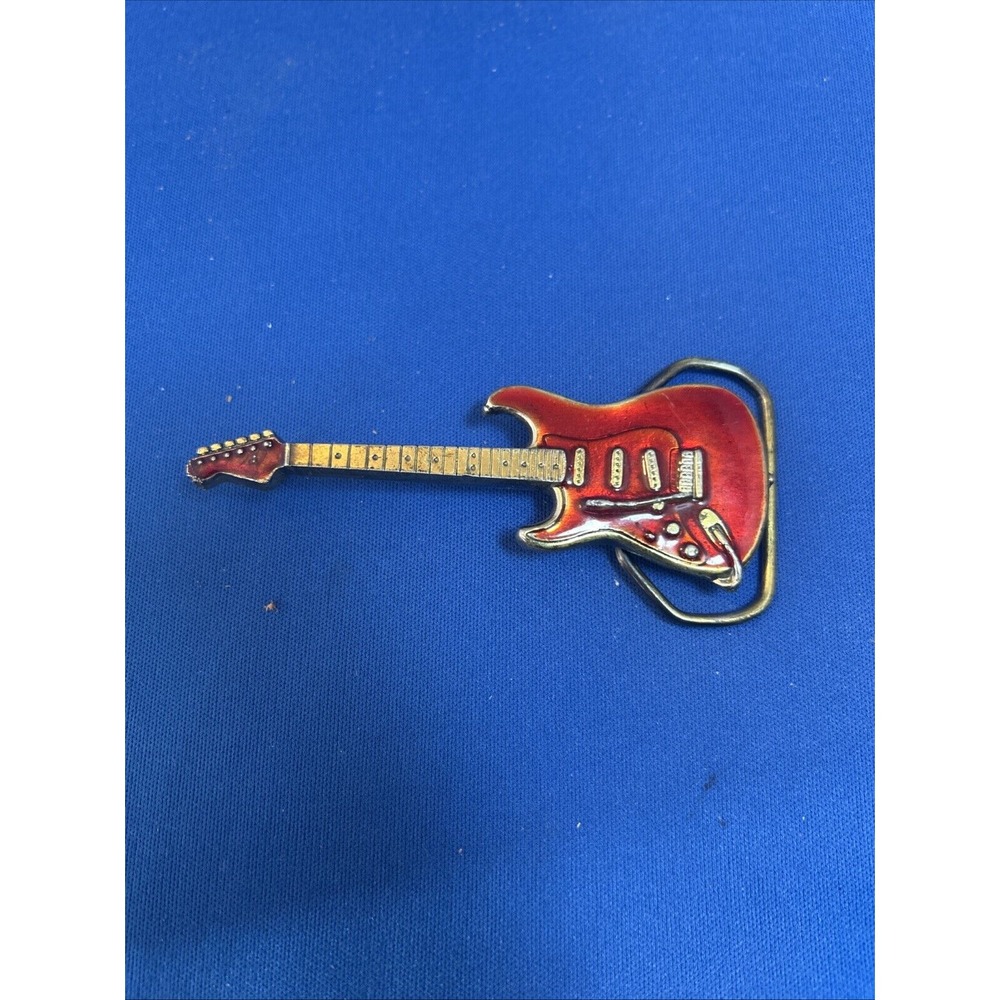Electric Guitar Belt Buckle Music Rock Roll RB Country Jazz Vintage 1985 Mint
